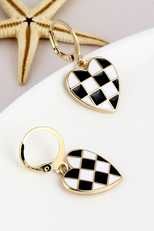 Checkered Heart Earrings